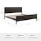 Martha Stewart Corbin King Size Solid Wood Platform Bed w/Wooden Headboard and Footboard, Dark Brown MG-090026-K-DKBRN-MS - alternate 5